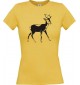 Lady T-Shirt Tiere Rehbock, Reh gelb, L