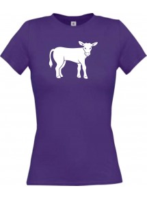 Lady T-Shirt Tiere Kuh, Bulle
