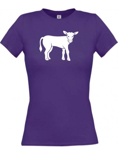 Lady T-Shirt Tiere Kuh, Bulle
