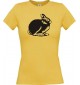 Lady T-Shirt Tiere Hase, Rammler, Häschen gelb, L