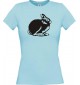 Lady T-Shirt Tiere Hase, Rammler, Häschen hellblau, L