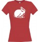 Lady T-Shirt Tiere Hase, Rammler, Häschen rot, L