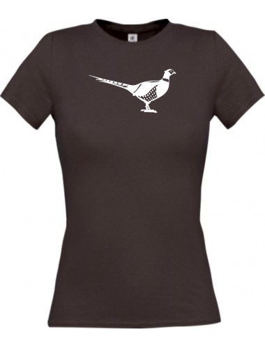 Lady T-Shirt Tiere Fasan, Vogel braun, L