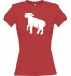 Lady T-Shirt Tiere Schäfchen, Schaf rot, L