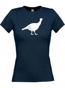 Lady T-Shirt Tiere Rebhuhn, Huhn navy, L