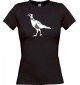 Lady T-Shirt Tiere Fasan Pheasant, Huhn schwarz, L