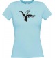 Lady T-Shirt Tiere Wildgans, Duck, Ente, Goose hellblau, L