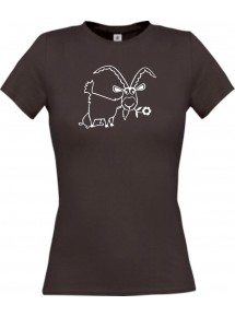 Lady T-Shirt Funny Tiere Ziege Steinbock