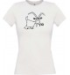 Lady T-Shirt Funny Tiere Ziege Steinbock  weiss, L