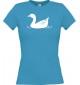 Lady T-Shirt Tiere Ente, Duck türkis, L