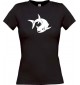 Lady T-Shirt Tiere Fisch Fish schwarz, L