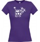 Lady T-Shirt Funny Tiere Kuh lila, L