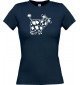 Lady T-Shirt Funny Tiere Kuh navy, L