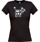Lady T-Shirt Funny Tiere Kuh schwarz, L
