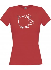 Lady T-Shirt Funny Tiere Schweinchen Schwein Ferkel