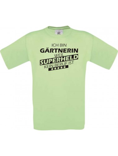 Männer-Shirt Ich bin Gärtnerin, weil Superheld kein Beruf ist, mint, Größe L