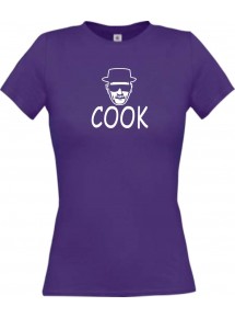 Lady T-Shirt breaking Bad White Cook Chemistry Walter kult, lila, L