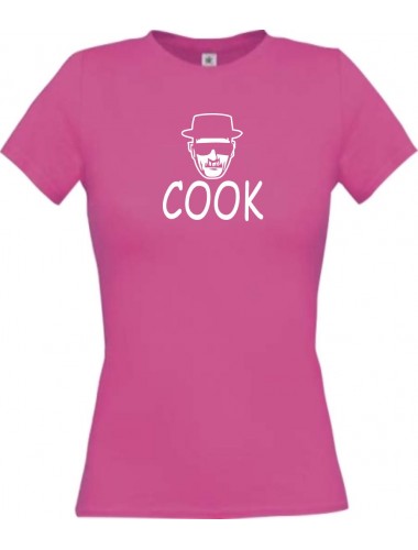 Lady T-Shirt breaking Bad White Cook Chemistry Walter kult, pink, L