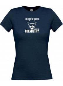 Lady T-Shirt breaking Bad White Cook Chemistry Walter kult, navy, L