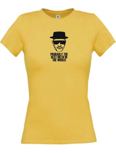 Lady T-Shirt breaking Bad White Cook Chemistry Walter kult, gelb, L