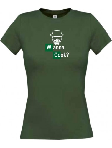 Lady T-Shirt breaking Bad White Cook Chemistry Walter kult, grün, L