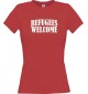 Lady T-Shirt Refugees Welcome, Flüchtlinge willkommen, Bleiberecht, XS-XL
