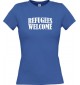 Lady T-Shirt Refugees Welcome, Flüchtlinge willkommen, Bleiberecht, royal, L