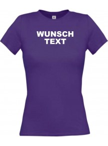 Lady Shirt mit Ihrem Wunschtext, Logo oder Motive individuell bedruckt, lila, L