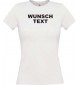 Lady Shirt mit Ihrem Wunschtext, Logo oder Motive individuell bedruckt, weiss, L