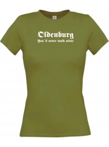 Lady T-Shirt Oldenburg You ll never walk alone, Sport, kult, moos, L