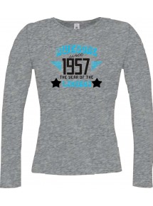 Lady-Longshirt Awesome since 1957 the Year of the Legends, sportsgrey, L