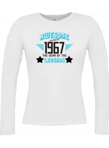 Lady-Longshirt Awesome since 1967 the Year of the Legends, weiss, L