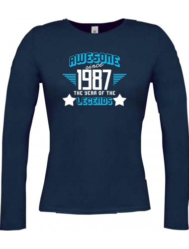 Lady-Longshirt Awesome since 1987 the Year of the Legends, blau, L