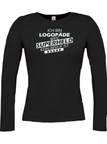 Lady-Longshirt Ich bin Logopäde, weil Superheld kein Beruf ist, schwarz, L