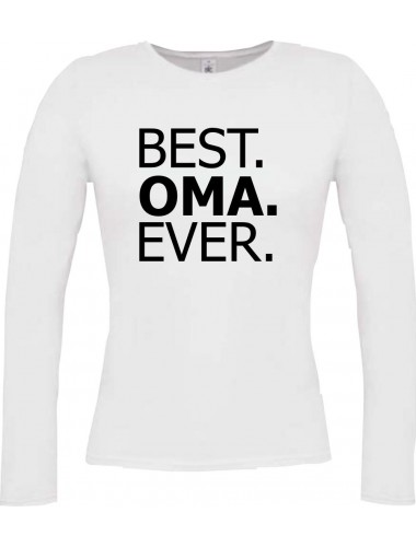 Lady-Longshirt, BEST OMA EVER, weiss, L