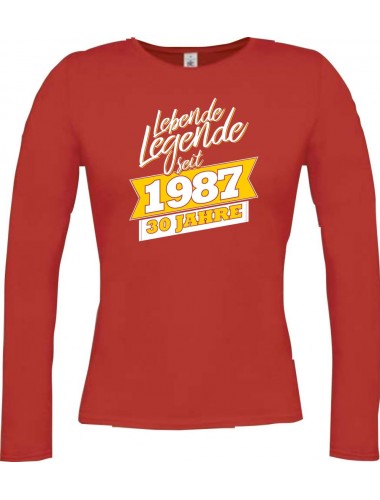 Lady-Longshirt Lebende Legenden seit 1987 30 Jahre, rot, L