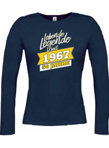 Lady-Longshirt Lebende Legenden seit 1967 50 Jahre, blau, L