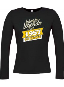 Lady-Longshirt Lebende Legenden seit 1957 60 Jahre, schwarz, L