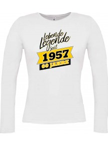 Lady-Longshirt Lebende Legenden seit 1957 60 Jahre, weiss, L