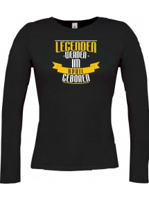 Lady-Longshirt Legenden werden im APRIL geboren, schwarz, L