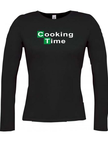 Lady-Longshirt Cooking Time Cook schwarz, L