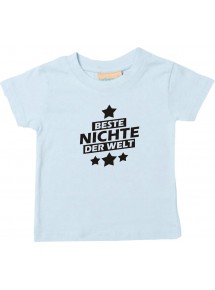 Kinder T-Shirt beste Nichte der Welt hellblau, 0-6 Monate