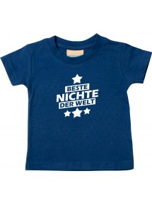 Kinder T-Shirt beste Nichte der Welt navy, 0-6 Monate