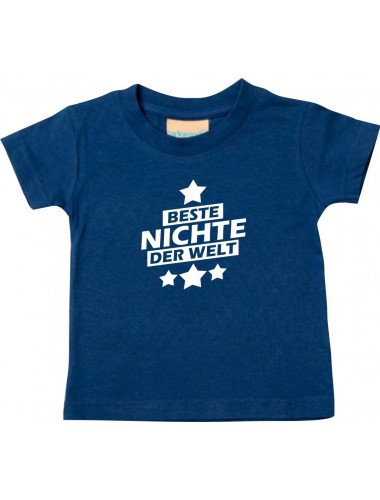 Kinder T-Shirt beste Nichte der Welt navy, 0-6 Monate