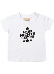 Kinder T-Shirt beste Nichte der Welt weiss, 0-6 Monate