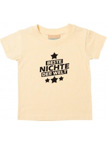 Kinder T-Shirt beste Nichte der Welt hellgelb, 0-6 Monate