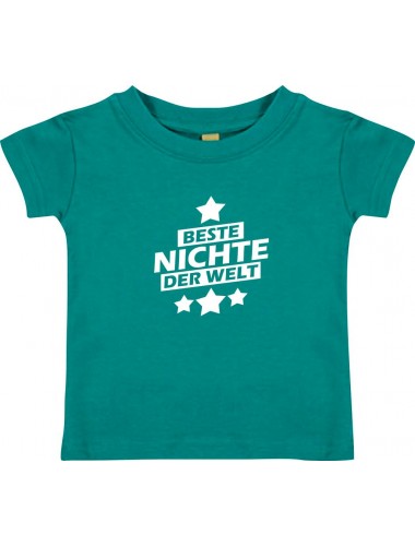 Kinder T-Shirt beste Nichte der Welt jade, 0-6 Monate