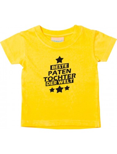 Kinder T-Shirt beste Patentochter der Welt gelb, 0-6 Monate