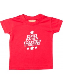 Kinder T-Shirt beste Patentochter der Welt rot, 0-6 Monate