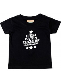 Kinder T-Shirt beste Patentochter der Welt schwarz, 0-6 Monate